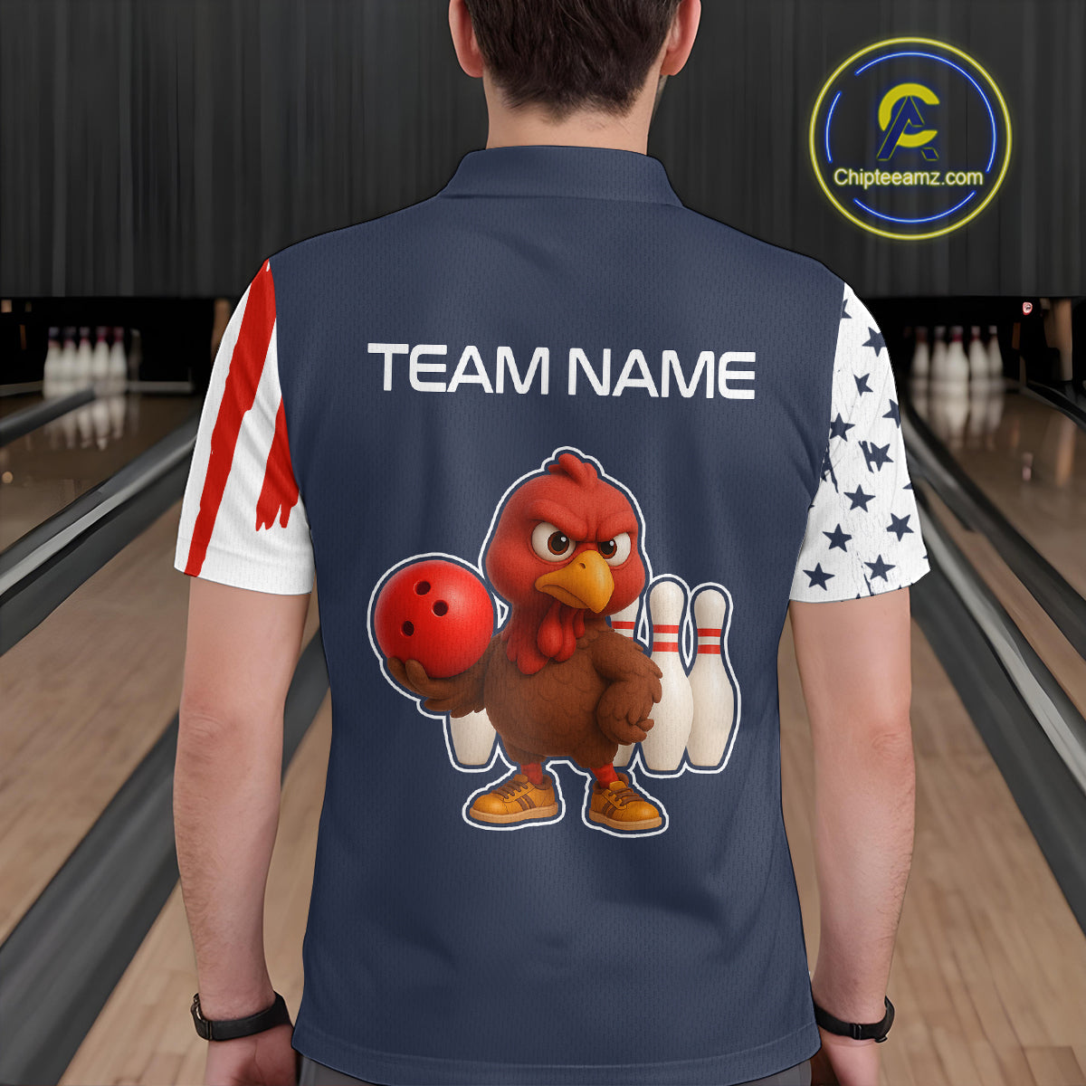 Patriotic Turkey Bowling Shirts for Women Men Team Bowling Jerseys for Thanksgiving MBL179