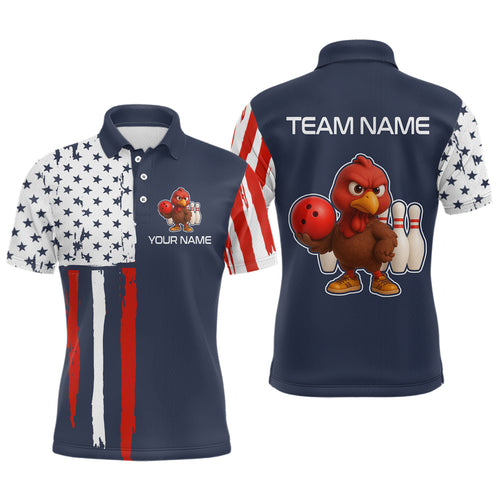 Patriotic Turkey Bowling Shirts for Women Men Team Bowling Jerseys for Thanksgiving MBL179