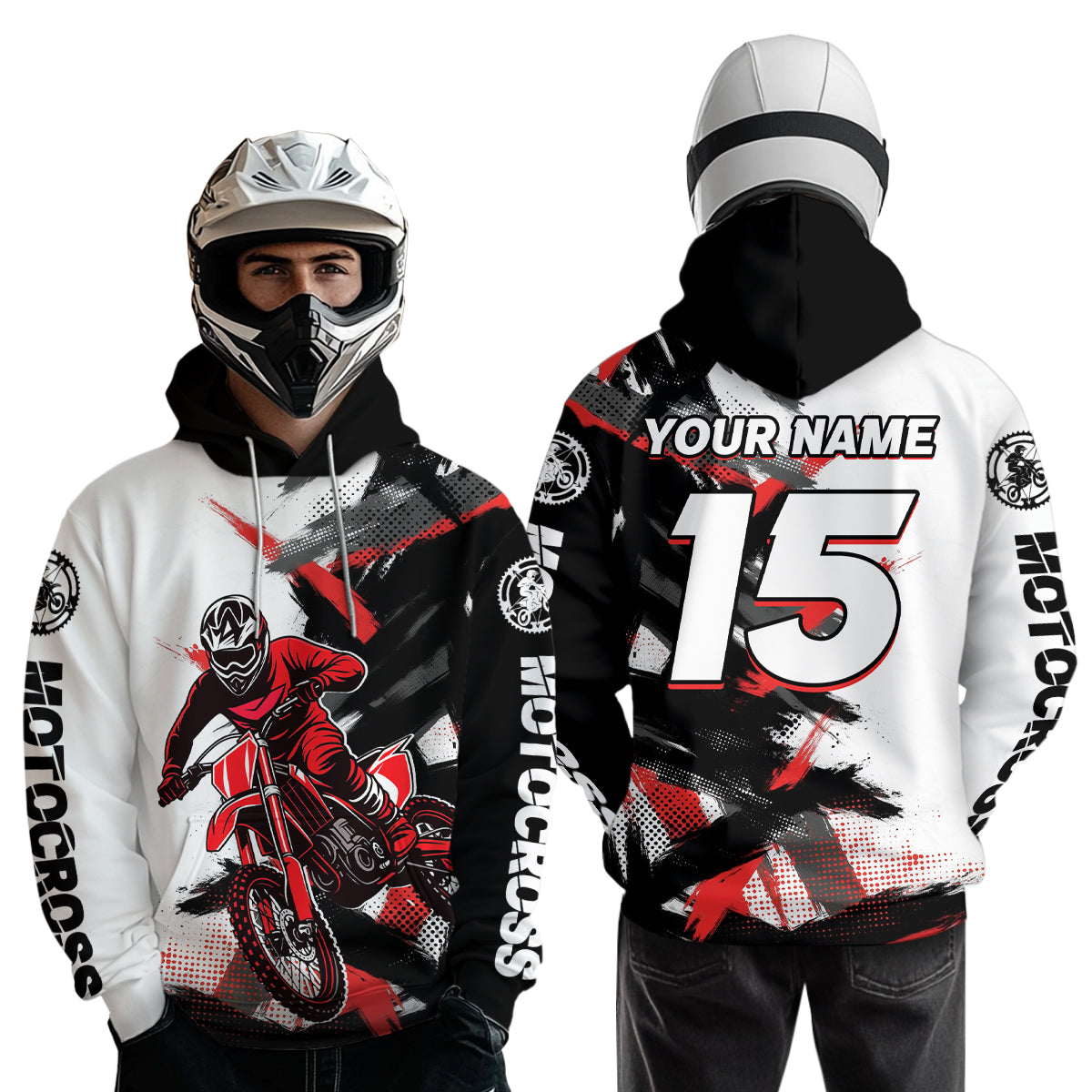 Custom Motocross Hoodie for Men Women Dirt Bike Pink Blue Racing Hoodie Shirt MH460