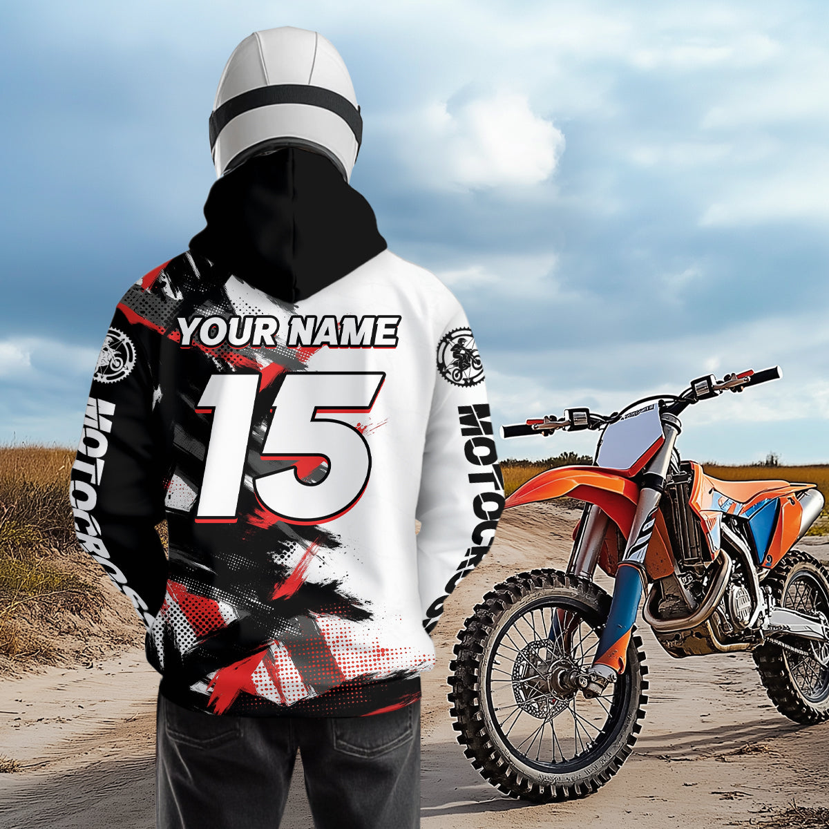 Custom Motocross Hoodie for Men Women Dirt Bike Pink Blue Racing Hoodie Shirt MH460