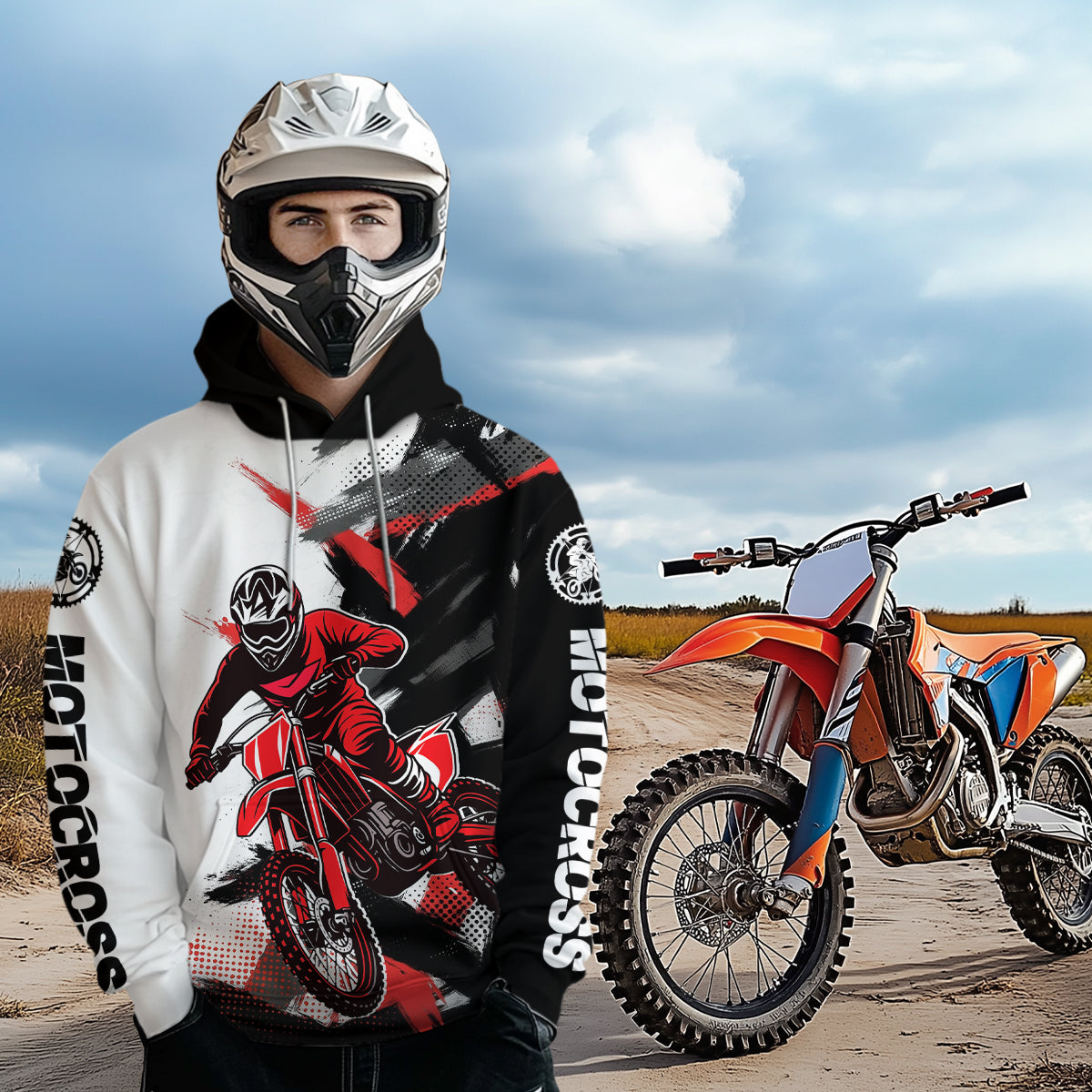 Custom Motocross Hoodie for Men Women Dirt Bike Pink Blue Racing Hoodie Shirt MH460
