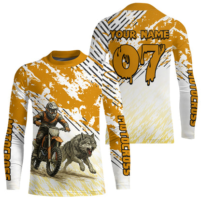 Wolf Motocross Racing Jersey Custom Dirt Bike Shirts for Men Kid Women Riding Jersey XM400