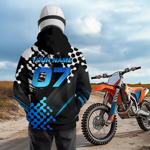 Load image into Gallery viewer, Custom Blue Motocross Hoodie for Men Women Adult Dirt Bike Racing Hoodie Shirt MH476