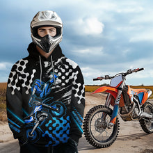 Load image into Gallery viewer, Custom Blue Motocross Hoodie for Men Women Adult Dirt Bike Racing Hoodie Shirt MH476