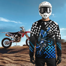 Load image into Gallery viewer, Blue Custom Motocross Racing Jersey for Women Kid Men Dirt Bike Shirts Off road Shirt XM476