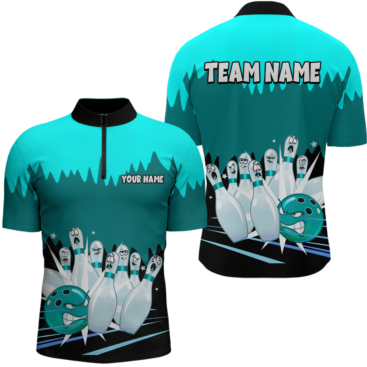 Custom Bowling Shirts for Women Men Bowling Jersey Polo & 1/4 Zip Shirt for Team MBL221