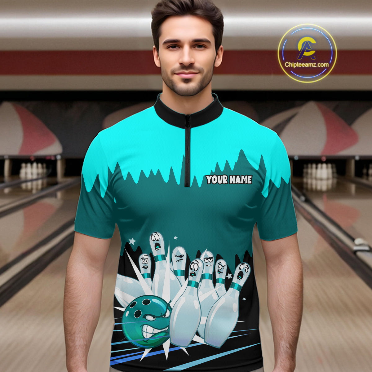 Custom Bowling Shirts for Women Men Bowling Jersey Polo & 1/4 Zip Shirt for Team MBL221