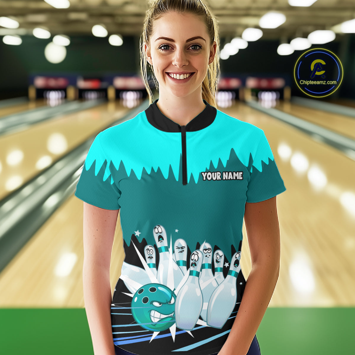 Custom Bowling Shirts for Women Men Bowling Jersey Polo & 1/4 Zip Shirt for Team MBL221