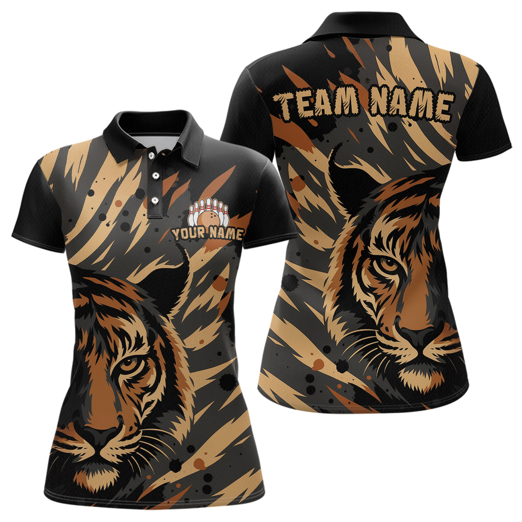 Tiger Bowling Shirts for Team Women Men Custom Tiger Bowling Polo & 1/4 Zip Shirt MBL183