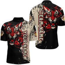 Load image into Gallery viewer, Black&amp;Red Tiger Bowling Shirts for Team Women Men Custom Bowling Polo &amp; 1/4 Zip Shirt MBL185