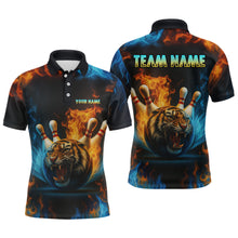Load image into Gallery viewer, Flame Tiger Bowling Shirts for Team Men Women Custom Bowling Jersey Polo &amp; 1/4 Zip MBL190