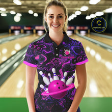 Load image into Gallery viewer, Purple Custom Bowling Shirts for Women Men Team Bowling Jersey Polo &amp; 1/4 Zip Shirt MBL222