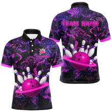 Load image into Gallery viewer, Purple Custom Bowling Shirts for Women Men Team Bowling Jersey Polo &amp; 1/4 Zip Shirt MBL222