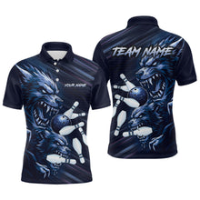 Load image into Gallery viewer, Wolf Bowling Shirts for Team Women Men Custom Blue Wolf Bowling Polo&amp;1/4 Zip MBL192