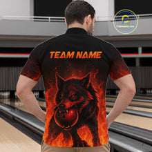 Load image into Gallery viewer, Flame Wolf Bowling Shirts for Team Women Men Custom Wolf Bowling Polo &amp; Quarter Zip MBL195