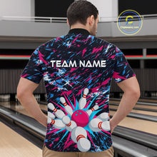 Load image into Gallery viewer, Pink and Purple Bowling Shirts for Team Women Men Bowling Polo and 1/4 Zip Shirt MBL229
