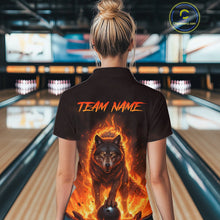 Load image into Gallery viewer, Flaming Wolf Bowling Shirts for Team Women Men Bowling Jersey Bowl Polo&amp;1/4 Zip MBL237