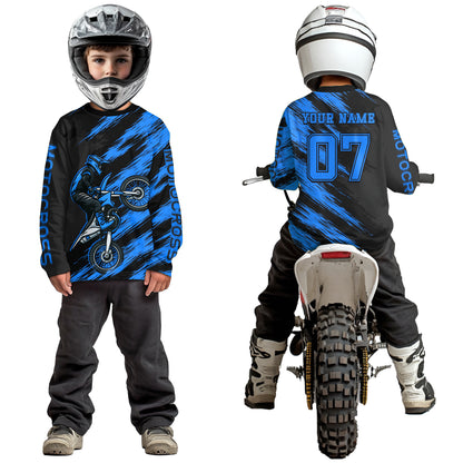 Blue Motocross Jersey Men Kid Women Dirt Bike Jersey Custom Motorcycle Riding Shirt XM483