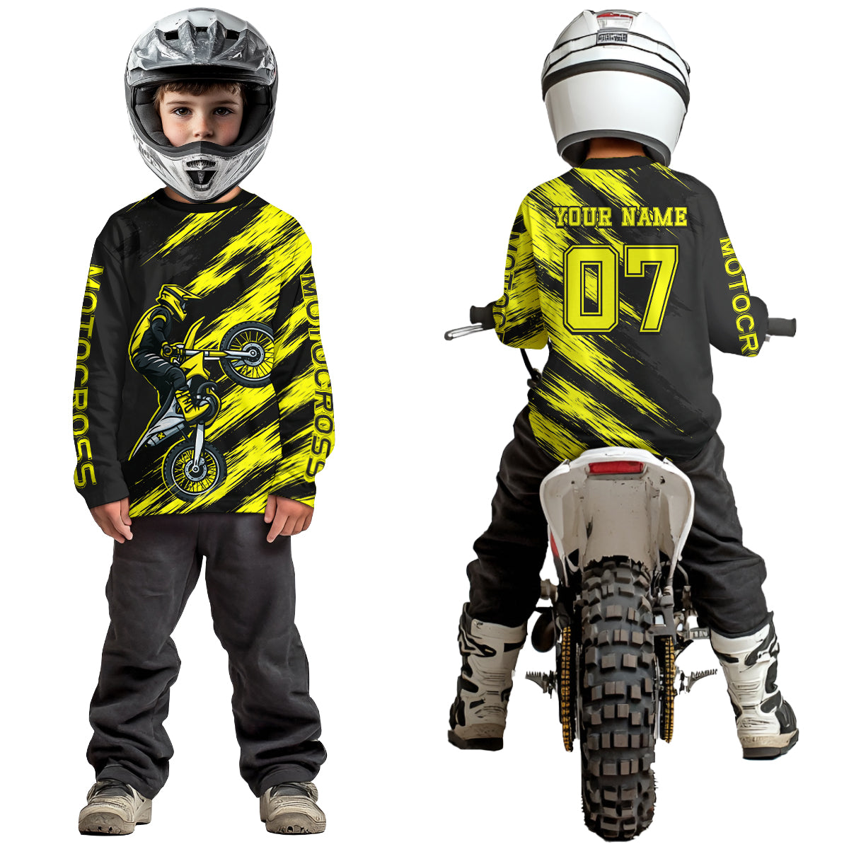 Yellow Motocross Jersey Men Kid Women Dirt Bike Jersey Custom Motorcycle Riding Shirt XM483