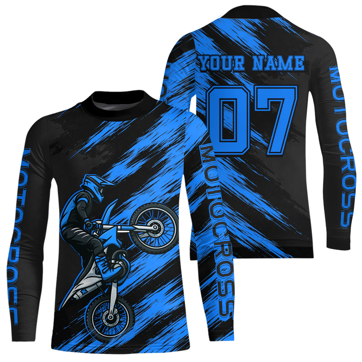 Blue Motocross Jersey Men Kid Women Dirt Bike Jersey Custom Motorcycle Riding Shirt XM483