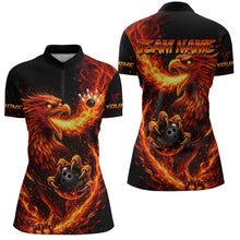 Load image into Gallery viewer, Flaming Eagle Bowling Shirts for Team Women Men Bowling Polo &amp; 1/4 Zip Shirt Custom MBL243