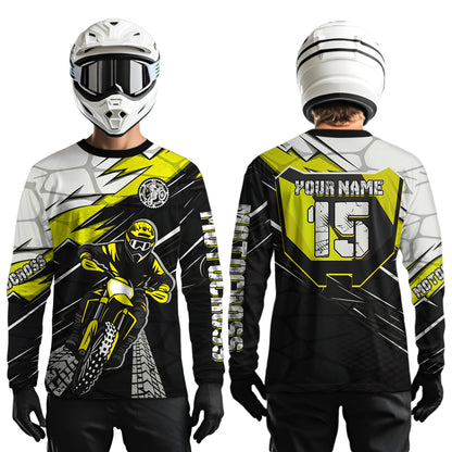 Yellow Motocross Jersey Custom Dirt Bike Shirts for Men Kid Women Motorcycle Shirt XM488