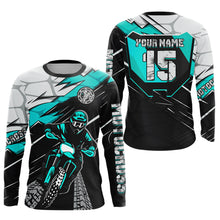 Load image into Gallery viewer, Turquoise Motocross Jersey Custom Dirt Bike Shirts for Men Kid Women Motorcycle Shirt XM488