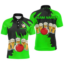 Load image into Gallery viewer, Funny Beer Bowling Shirts Green for Women Men Team Bowling Polo &amp; 1/4 Zip Shirts MBL251