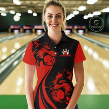 Load image into Gallery viewer, Red Wolf Bowling Shirts for Team Men Women Custom Wolf Bowling Jerseys for Couples MBL197