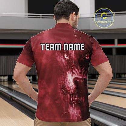 Wolf Bowling Shirts for Team Women Men Custom Wolf Bowling Jerseys for Couples MBL204