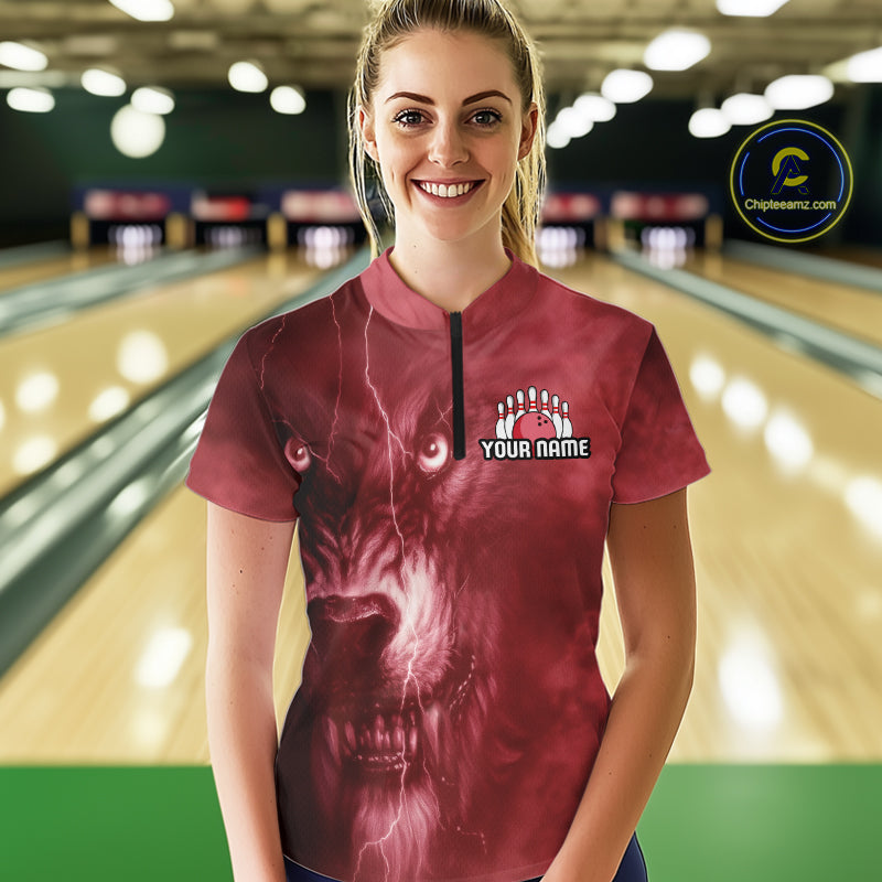 Wolf Bowling Shirts for Team Women Men Custom Wolf Bowling Jerseys for Couples MBL204