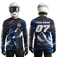 Load image into Gallery viewer, Blue Motocross Racing Jersey for Kids Women Men Dirt Bike Shirts Motorcycle Riding Shirt XM493