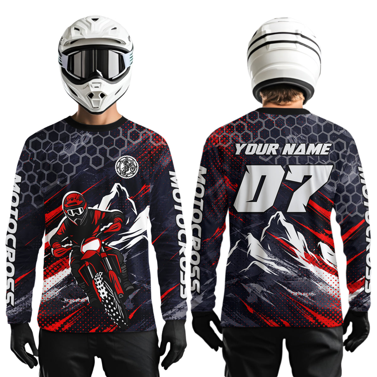 Red Motocross Racing Jersey for Kids Women Men Dirt Bike Shirts Motorcycle Riding Shirt XM493