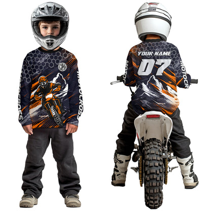Orange Motocross Racing Jersey for Kids Women Men Dirt Bike Shirts Motorcycle Riding Shirt XM493