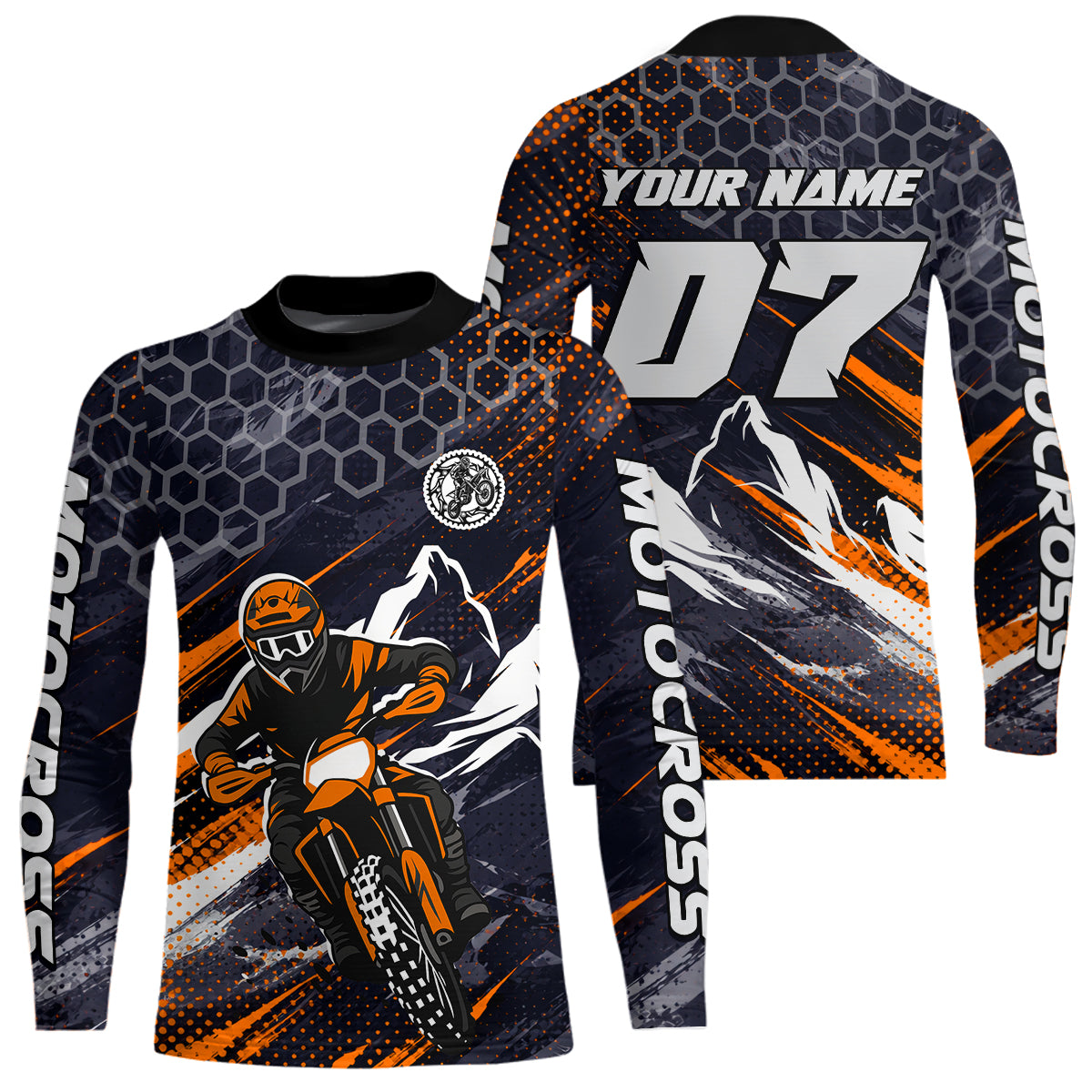Orange Motocross Racing Jersey for Kids Women Men Dirt Bike Shirts Motorcycle Riding Shirt XM493