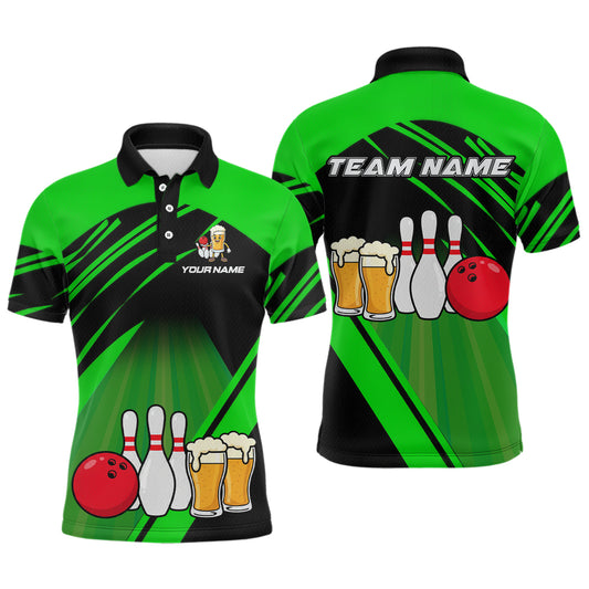Funny Beer Bowling Shirts Green Bowling Jersey for Team Women Men Bowl League MBL261