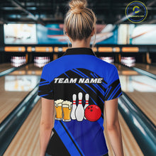 Load image into Gallery viewer, Funny Beer Bowling Shirts Blue Bowling Jersey for Team Women Men Bowl League MBL261