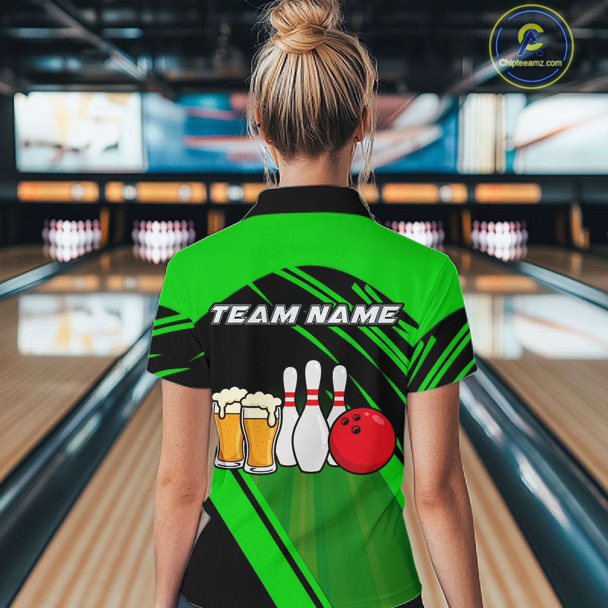 Funny Beer Bowling Shirts Green Bowling Jersey for Team Women Men Bowl League MBL261