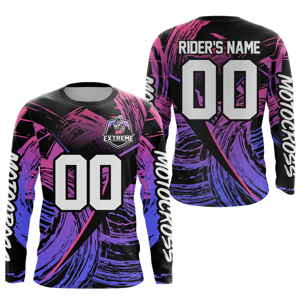 Purple Motocross Racing Jersey Custom Dirtbike Shirts Men Kid Women Offroad Shirt XM396