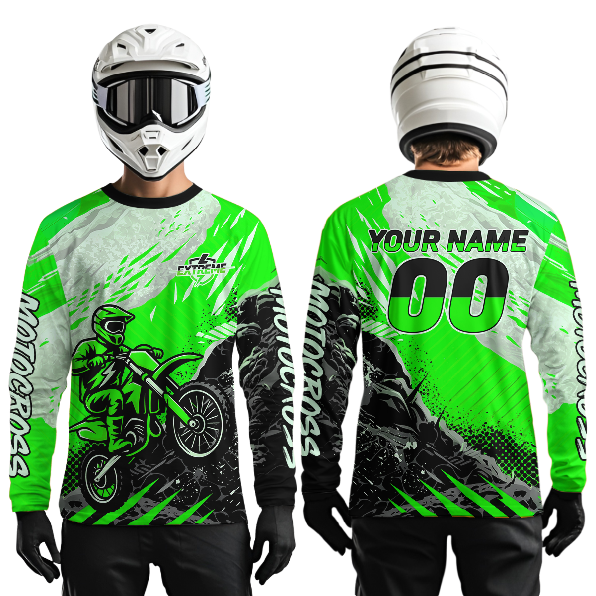 Green Motocross Jersey Custom Dirt Bike Shirts Men Kid Women Racing Off road Jersey XM416