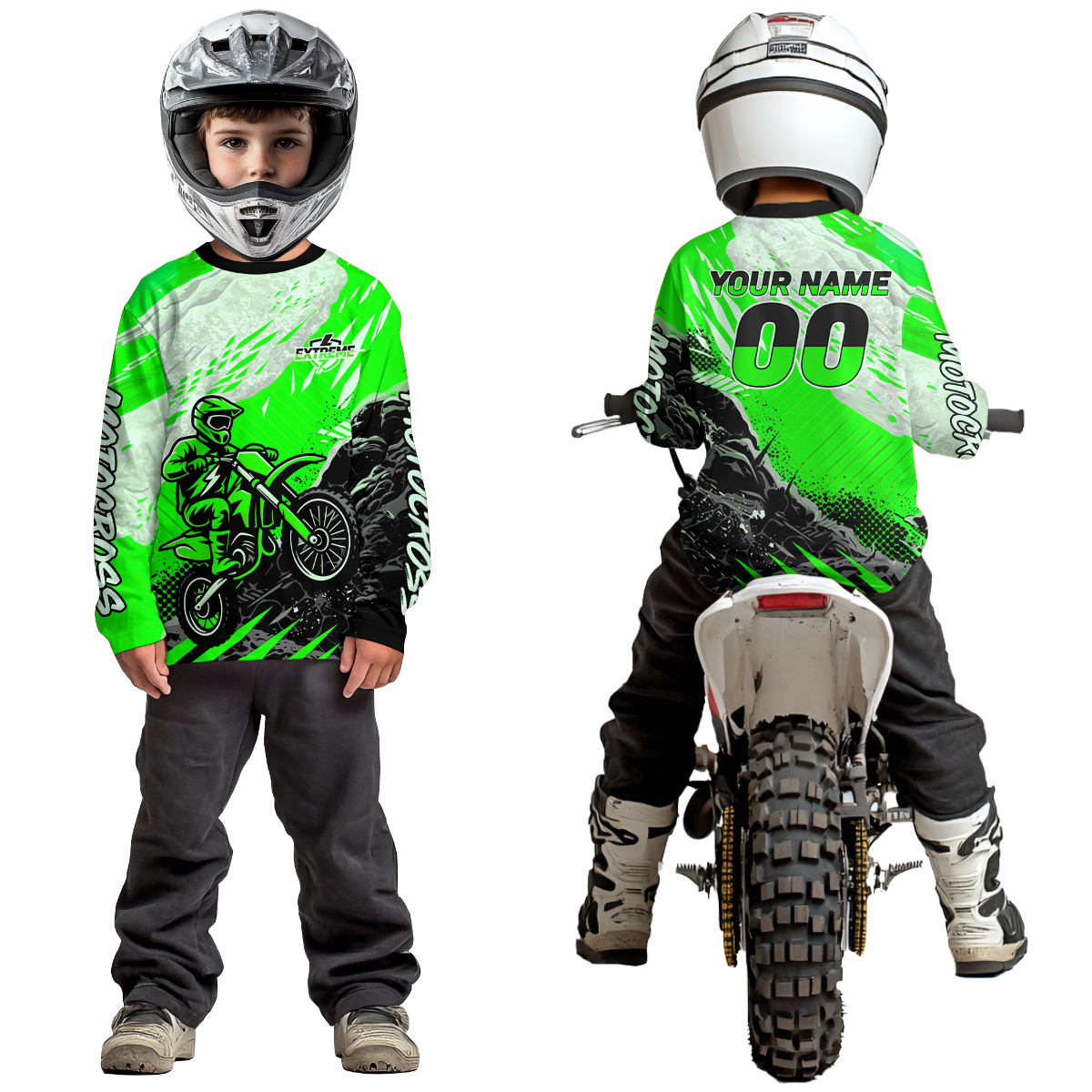 Green Motocross Jersey Custom Dirt Bike Shirts Men Kid Women Racing Off road Jersey XM416