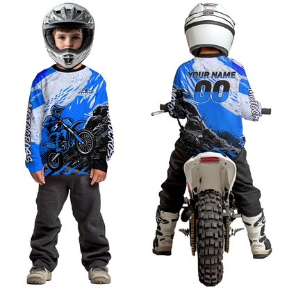 Blue Motocross Jersey Custom Dirt Bike Shirts Men Kid Women Racing Off road Jersey XM416