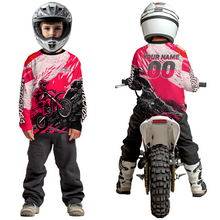 Load image into Gallery viewer, Pink Motocross Jersey Custom Dirt Bike Shirts Men Kid Women Racing Off road Jersey XM416
