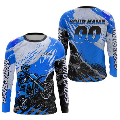 Blue Motocross Jersey Custom Dirt Bike Shirts Men Kid Women Racing Off road Jersey XM416