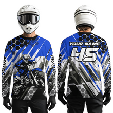Load image into Gallery viewer, Blue Motocross Racing Jersey Kid Women Men Custom Dirt Bike Shirts Riding Shirt XM423