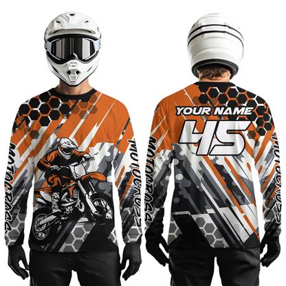 Orange Motocross Racing Jersey Kid Women Men Custom Dirt Bike Shirts Riding Shirt XM423