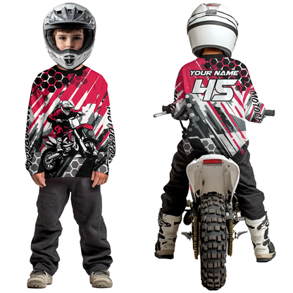 Pink Motocross Racing Jersey Kid Women Men Custom Dirt Bike Shirts Riding Shirt XM423