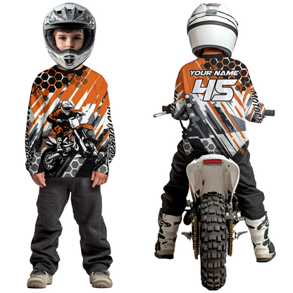 Orange Motocross Racing Jersey Kid Women Men Custom Dirt Bike Shirts Riding Shirt XM423