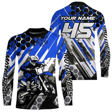 Load image into Gallery viewer, Blue Motocross Racing Jersey Kid Women Men Custom Dirt Bike Shirts Riding Shirt XM423