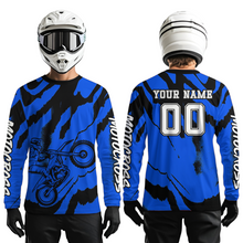 Load image into Gallery viewer, Blue Motocross Jersey for Kid Women Men Custom Dirt Bike Shirts Moto Racing Shirt XM428